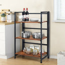 3-Tier Folding Bookshelf Foldable Metal Storage Shelf Portable Display Rack GreyWood