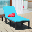 Patio Rattan Lounge Chair Chaise Couch Cushioned Height Adjustable Pool Garden