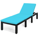 Patio Rattan Lounge Chair Chaise Couch Cushioned Height Adjustable Pool Garden