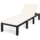 Patio Rattan Lounge Chair Chaise Couch Cushioned Height Adjustable Pool Garden