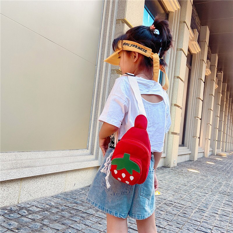 Children Cute Strawberry Pattern Cross-body Handbag Fashion Girls Shoulder Messenger Bag