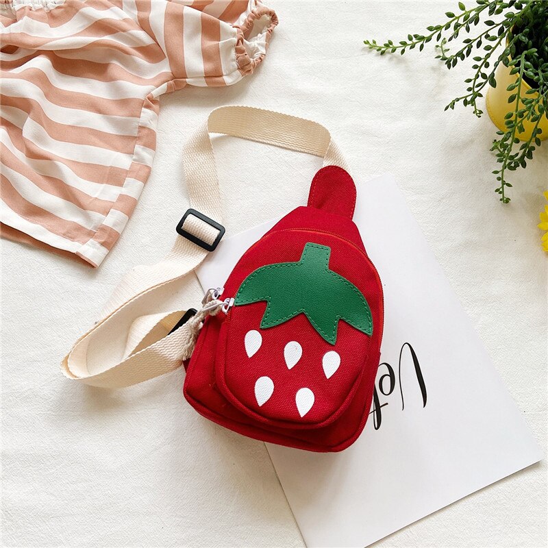 Children Cute Strawberry Pattern Cross-body Handbag Fashion Girls Shoulder Messenger Bag