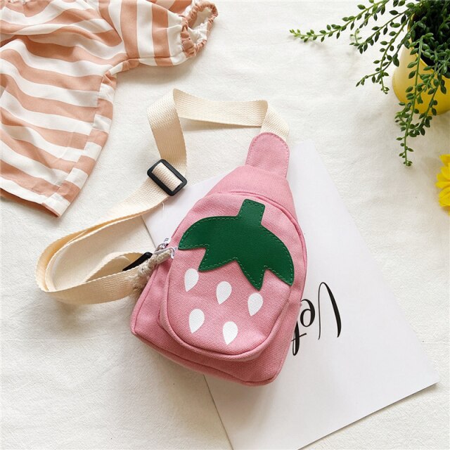 Children Cute Strawberry Pattern Cross-body Handbag Fashion Girls Shoulder Messenger Bag