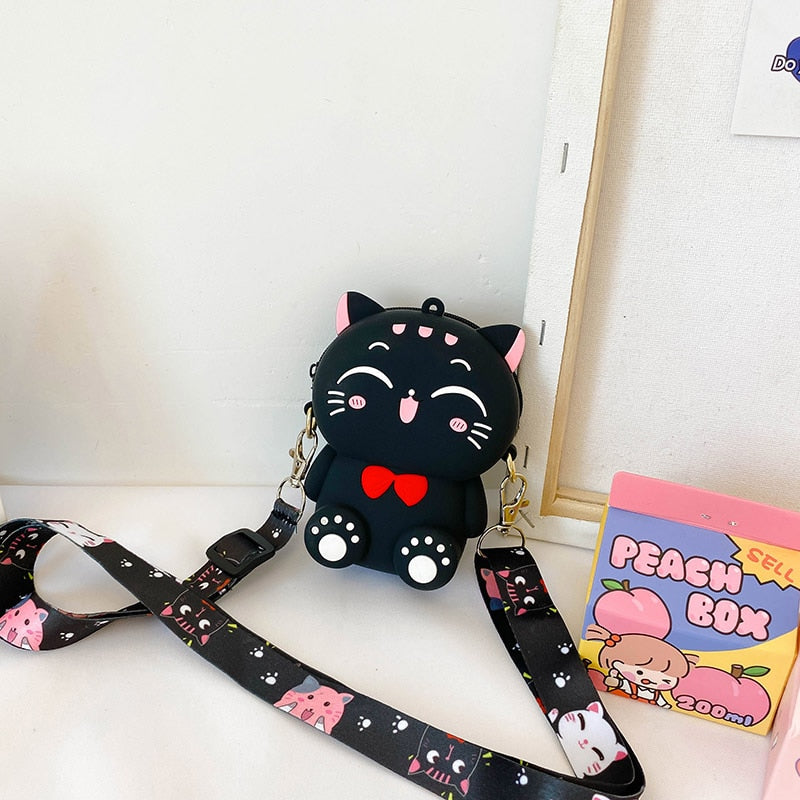 Children Cute  Cartoon Cat Cross-body Handbag Fashion Girls Messenger Bag