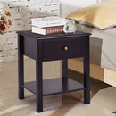 End Table Nightstand Storage Display Furniture Drawer Shelf Beside Brown HW53996