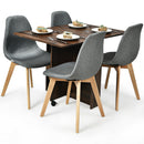 5pcs Dining Table Set Folding Drop Leaf Table and 4 Chairs Space Saving KC52624+HW67414-4