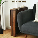 5pcs Dining Table Set Folding Drop Leaf Table and 4 Chairs Space Saving KC52624+HW67414-4