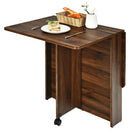 5pcs Dining Table Set Folding Drop Leaf Table and 4 Chairs Space Saving KC52624+HW67414-4