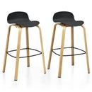 Modern Set of 2 Barstools 30inch Pub Chairs w/Low Back&Metal Legs HW67490