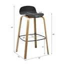 Modern Set of 2 Barstools 30inch Pub Chairs w/Low Back&Metal Legs HW67490