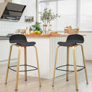 Modern Set of 2 Barstools 30inch Pub Chairs w/Low Back&Metal Legs HW67490