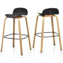 Modern Set of 2 Barstools 30inch Pub Chairs w/Low Back&Metal Legs HW67490