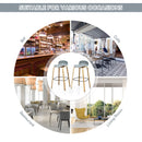 Modern Set of 2 Barstools 30inch Pub Chairs w/Low Back&Metal Legs HW67490