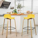 Modern Set of 2 Barstools 30inch Pub Chairs w/Low Back&Metal Legs HW67490