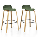 Modern Set of 2 Barstools 30inch Pub Chairs w/Low Back&Metal Legs HW67490