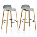 Modern Set of 2 Barstools 30inch Pub Chairs w/Low Back&Metal Legs HW67490
