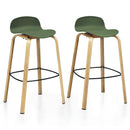 Modern Set of 2 Barstools 30inch Pub Chairs w/Low Back&Metal Legs HW67490
