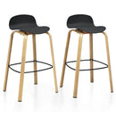 Modern Set of 2 Barstools 30inch Pub Chairs w/Low Back&Metal Legs HW67490