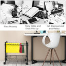 Metal Rolling File Cart for Letter Size and Legal Size Folder Storage Black