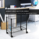 Metal Rolling File Cart for Letter Size and Legal Size Folder Storage Black