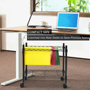 Metal Rolling File Cart for Letter Size and Legal Size Folder Storage Black