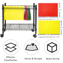 Metal Rolling File Cart for Letter Size and Legal Size Folder Storage Black