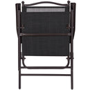 Set of 2 Patio Folding Sling Back Chairs Camping Deck Garden Beach Black OP3568-2BK