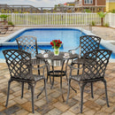 Outdoor Cast Aluminum Arm Dining Chairs Set of 2 Patio Bistro Chairs
