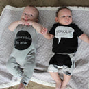 Infant Baby Kids Letter Print Rompers Coverall Newborn Clothes Season