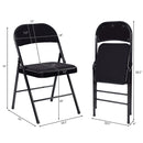 Set of 4 Folding Chairs Fabric Upholstered Padded Seat Metal Frame Home Office