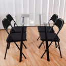 Set of 4 Folding Chairs Fabric Upholstered Padded Seat Metal Frame Home Office