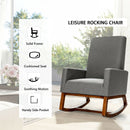 Rocking Chair High Back Upholstered Lounge Armchair w/ Side Pocket HW66977