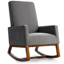 Rocking Chair High Back Upholstered Lounge Armchair w/ Side Pocket HW66977