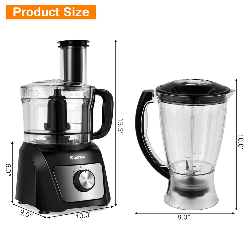 6 Cup Food Processor 500W Variable Speed Blender Chopper w/ 3 Blades EP24927US