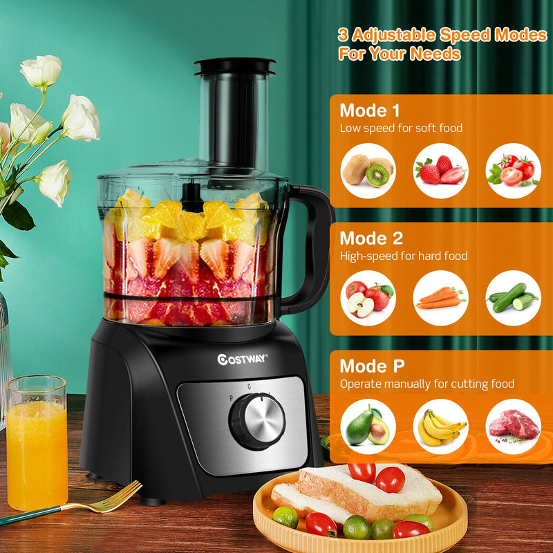 6 Cup Food Processor 500W Variable Speed Blender Chopper w/ 3 Blades EP24927US