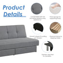 Convertible Futon Sofa Bed Adjustable Couch Sleeper w/ Two Drawers Grey HV10007