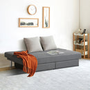 Convertible Futon Sofa Bed Adjustable Couch Sleeper w/ Two Drawers Grey HV10007