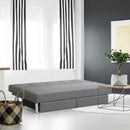 Convertible Futon Sofa Bed Adjustable Couch Sleeper w/ Two Drawers Grey HV10007