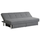Convertible Futon Sofa Bed Adjustable Couch Sleeper w/ Two Drawers Grey HV10007