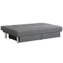 Convertible Futon Sofa Bed Adjustable Couch Sleeper w/ Two Drawers Grey HV10007