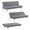 Convertible Futon Sofa Bed Adjustable Sleeper with Stainless Steel Legs HV10008