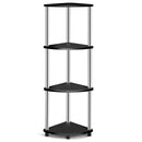 4-Tier Corner Shelf Light Duty Shelf Living Room Display Stand Storage RacKBlack