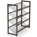 4-Tier Shoe Rack Adjustable to Flat or Slant Shoe Organizer Holder Stand HW66359