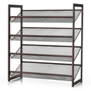 4-Tier Shoe Rack Adjustable to Flat or Slant Shoe Organizer Holder Stand HW66359