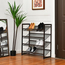 4-Tier Shoe Rack Adjustable to Flat or Slant Shoe Organizer Holder Stand HW66359