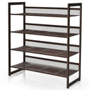 4-Tier Shoe Rack Adjustable to Flat or Slant Shoe Organizer Holder Stand HW66359
