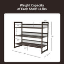 3-Tier Shoe Rack Adjustable to Flat or Slant Shoe Organizer Holder Stand HW66605