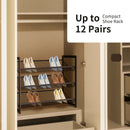 3-Tier Shoe Rack Adjustable to Flat or Slant Shoe Organizer Holder Stand HW66605