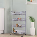 4 Tier Storage Rack Trolley Cart Home Kitchen Organizer Utility Baskets Sliver