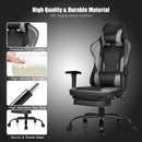 Massage Gaming Chair Racing Computer Task Chair Recliner w/Footrest Blue Black